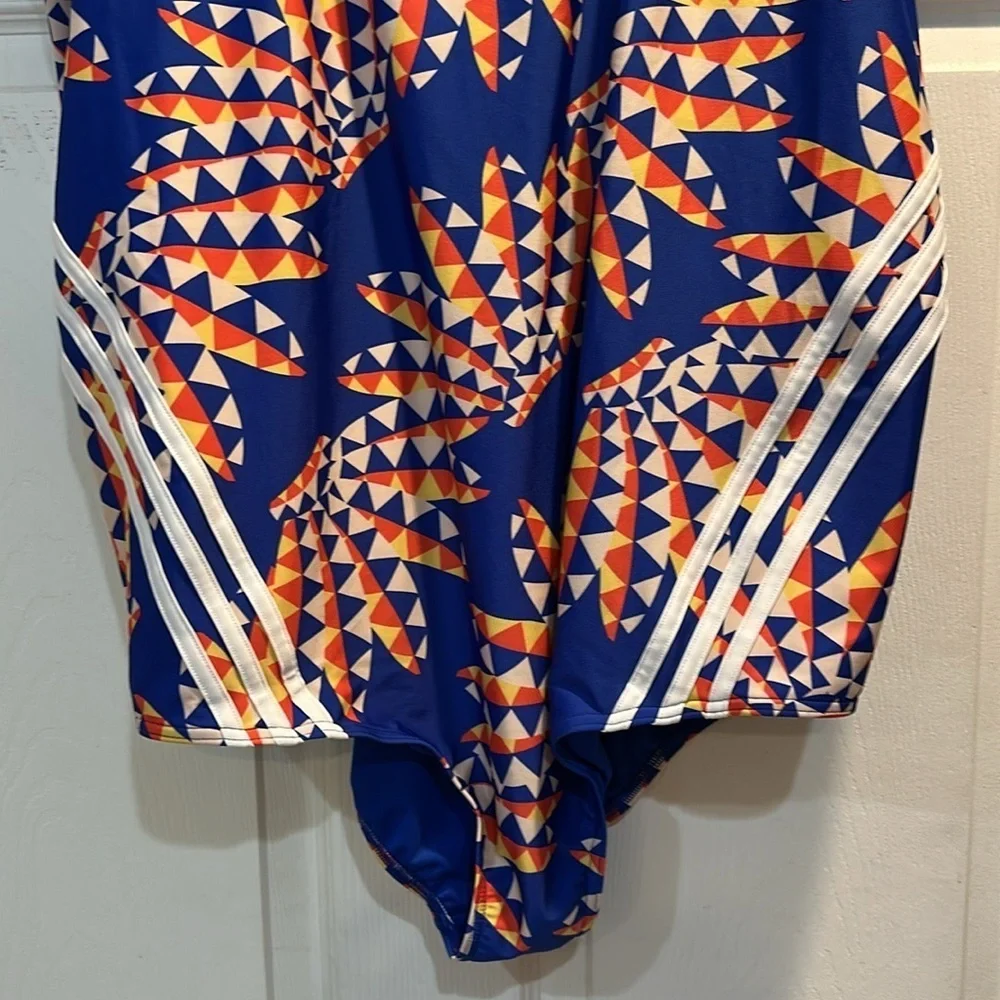 NWT! Adidas X Farm Rio Blue Banana Print One Piece Swimsuit 4X Plus
